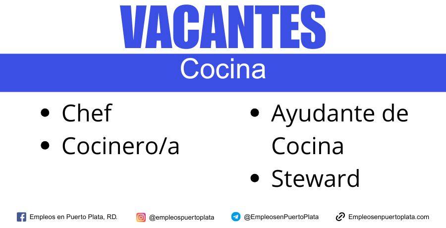 chc hotels y holiday inn solicita personal de cocina en puerto plata