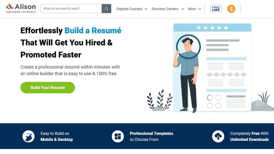 crear curriculum profesional online gratis alison