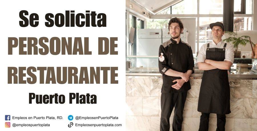 personal de restaurante puerto plata republica dominicana vacante empleo trabajar